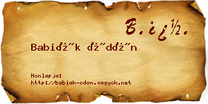 Babiák Ödön névjegykártya